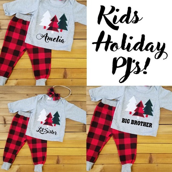 DISCOUNTED Kids Holiday Pjs Family Holiday Pajamas Kids Christmas Pajamas  Buffalo Plaid Pajamas Lumberjack Plaid Kids -  UK
