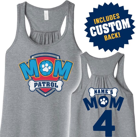 Paw Patrol Inspired Birthday Shirt Mom Patrol Birthday Shirt Ladies Tank- Mom Patrol Shirt Paw Patrol Shirt Paw Patrol Birthday Shirt