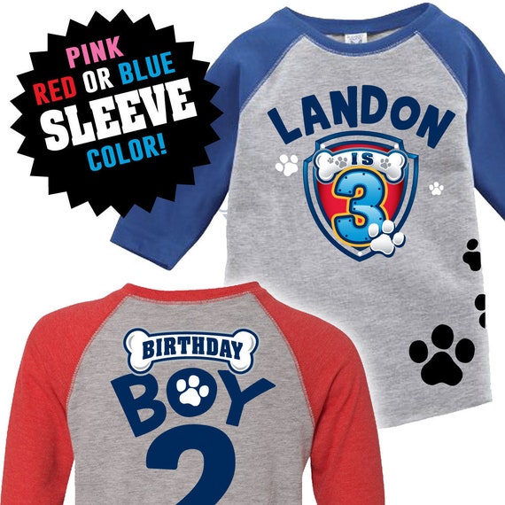 Paw Patrol Inspired Birthday Shirt NAME 