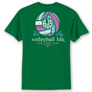 OFFICIAL TM Volleyball Life™ BLUE Custom Monogram T-shirt - Etsy