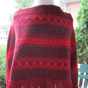 Hand Woven Wool Blend Cape/Poncho