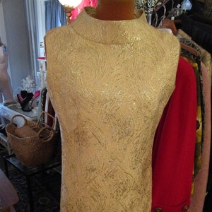 Vintage Gold Lame/Metallic Sleeveless Dress