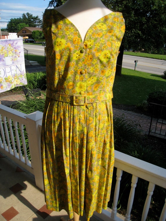 Vintage 1950's Jerry Gilden Print Dress