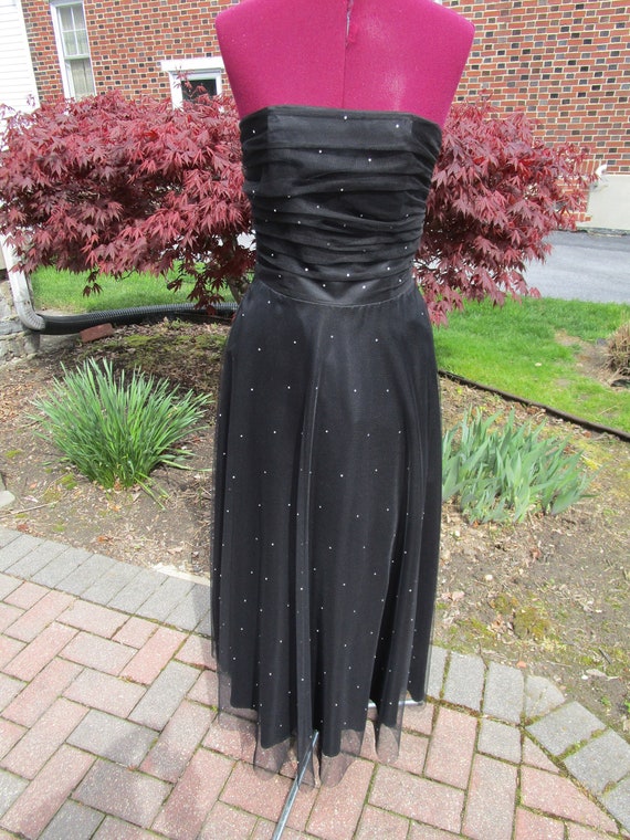 Vtg. 1990s "Scott McClintock" Black Tulle Dress