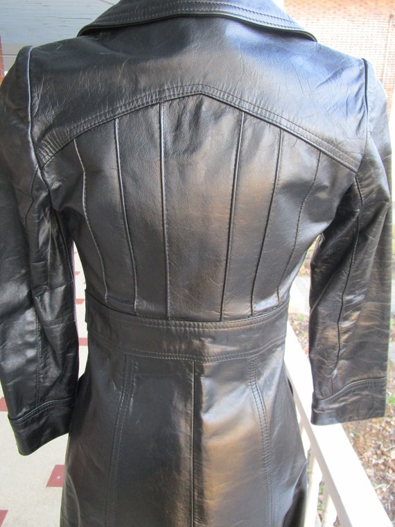 Vintage 1970s Ladies "Olympic USA" Black Leather … - image 4