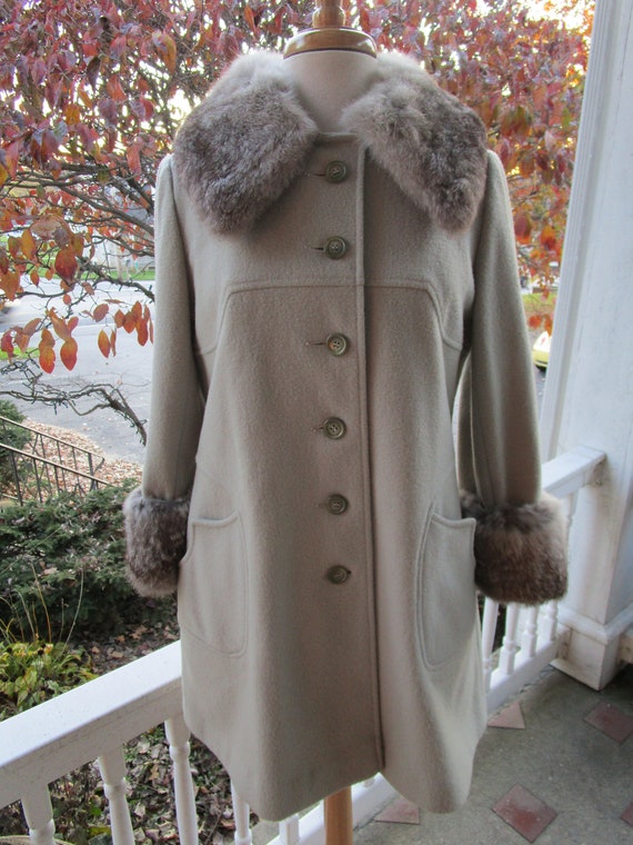 Fur 1960s Womens Coats FAUX FUR COAT WOMENS 1960s XL SEARS ROEBUCK