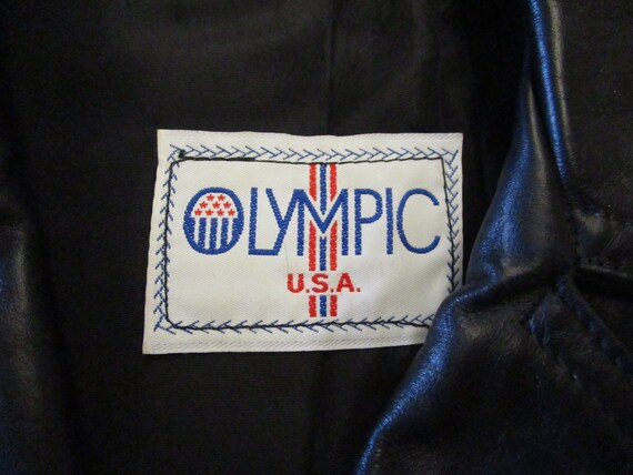Vintage 1970s Ladies "Olympic USA" Black Leather … - image 7
