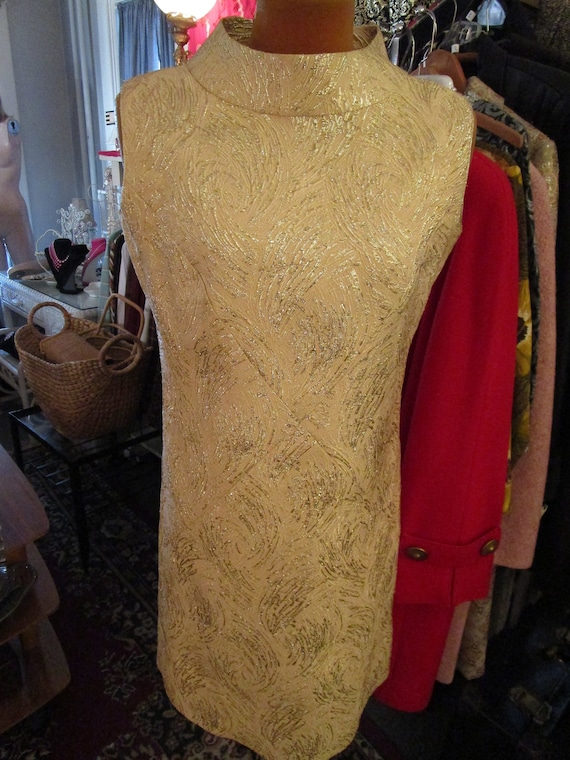 Vintage Gold Lame/metallic Sleeveless Dress - Etsy