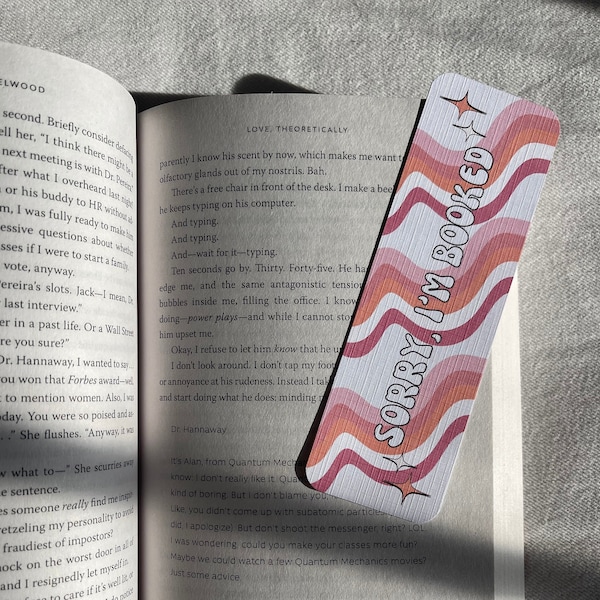 Sorry, I'm Booked - Retro Linen Paper Bookmark