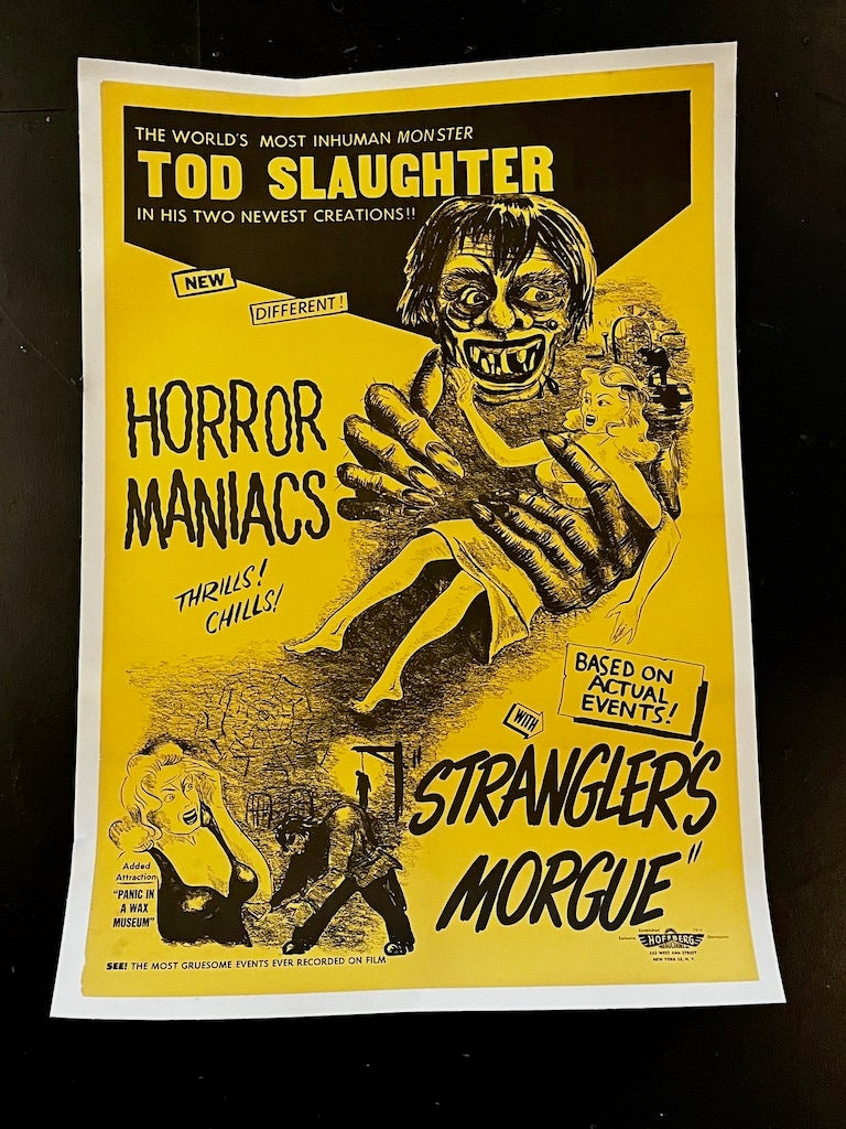 Tod Slaughter Double Feature Poster for Horror Maniacs and