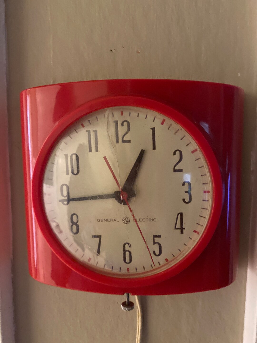 MCM General Electric 2H22 Red Wall Clock Working Etsy