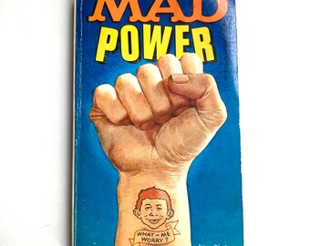 vintage mad power paperback book with cover with tattooed wrist, first printing 1970