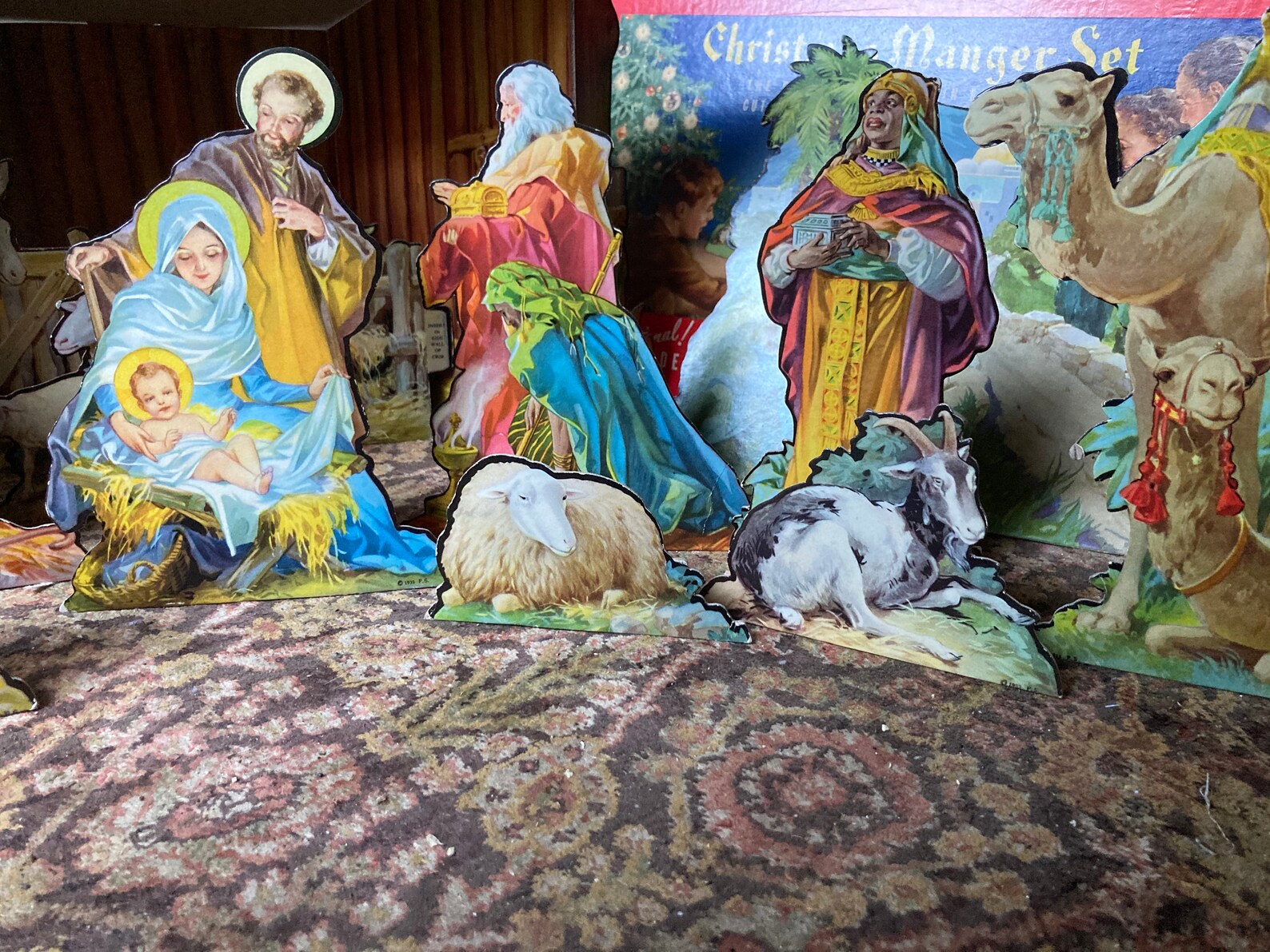 Vintage 50s christmas nativity scene birth of jesus cardboard Etsy