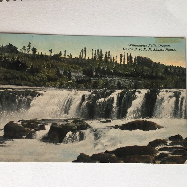 oregon city willamette falls antique postcard