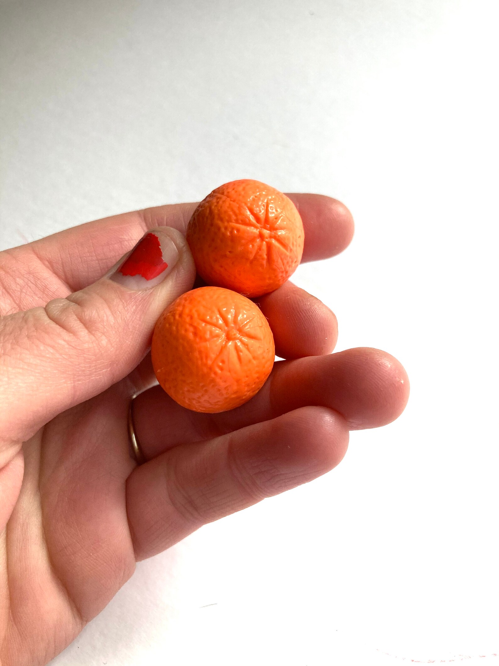 Two dollhouse sized miniature oranges Etsy