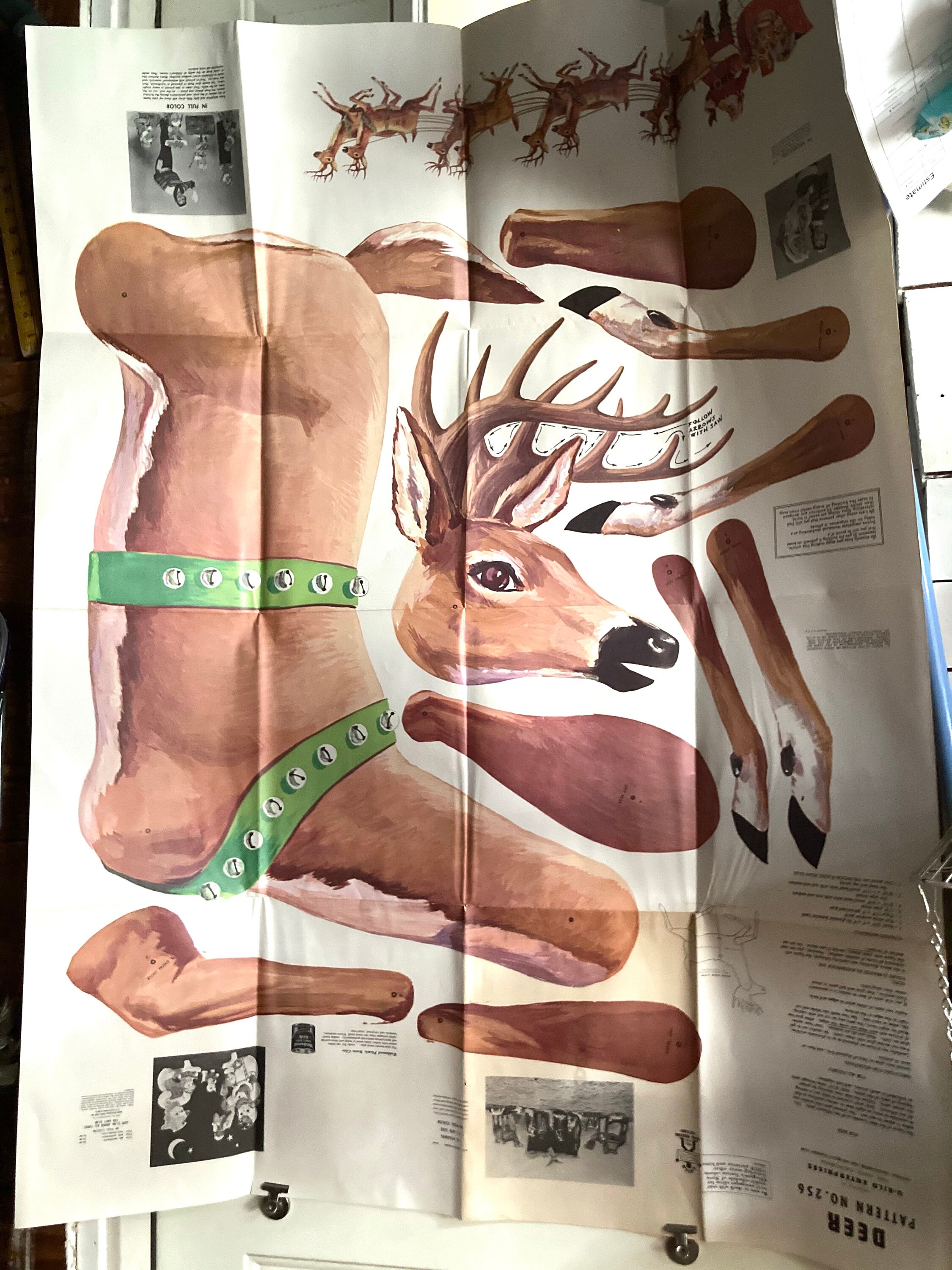 VTG DEER PATTERN 256 U-BILD ENTERPRISES Outsized Jointed Woodworking Craft Build VTG DEER PATTERN 256 U-BILD ENTERPRISES Outsized Jointed Woodworking Craft Build