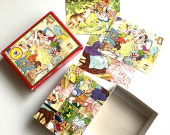 fairy tale 6 sided picture block puzzle with little red riding hood, snow white, cinderella, Hansel and Gretel