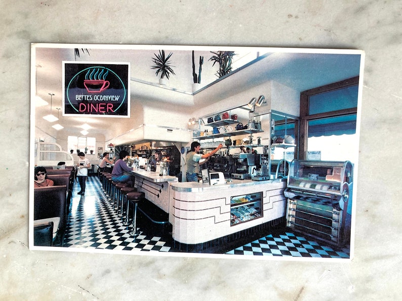 vintage bettes ocean view diner berkeley california postcard