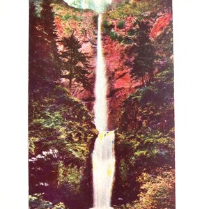 vintage souvenir postcard multnomah falls