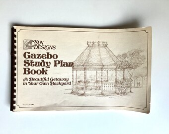 rare vintage sun designs gazebo study plan book: a beautiful getaway in your own backyard spiral bound large paperback book