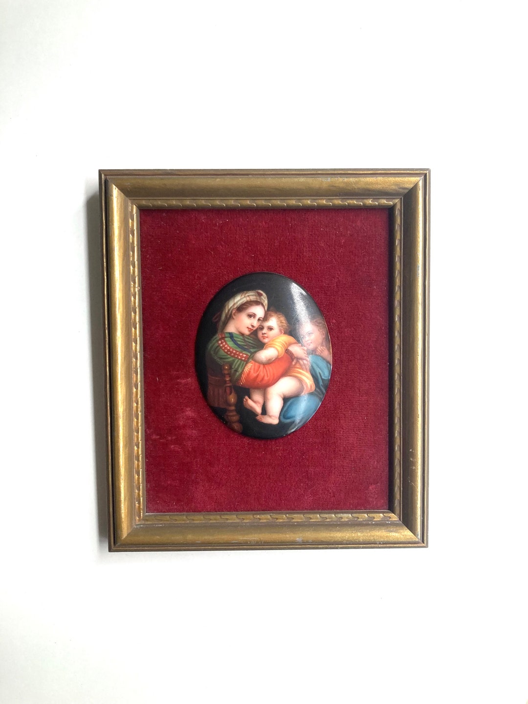 Antique Porcelain Painting After Raphael’s Madonna of the Chair in ...