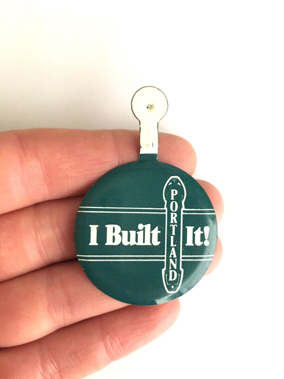 portland oregon fold over pinback button - image 1
