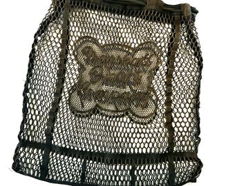 vintage mesh knit marshall fields department store chicago green produce tote shopping bag