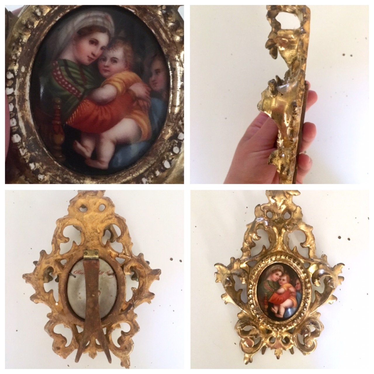 Antique Italian Florentine Gilded Frame With Porcelain | Etsy
