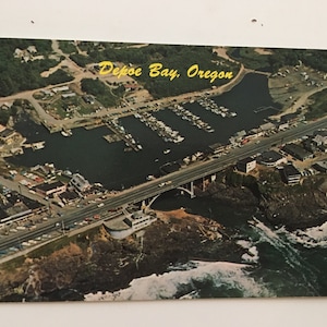 vintage depot bay oregon coast postcard