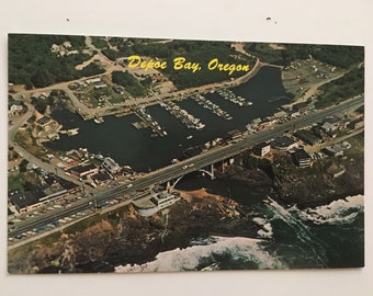 vintage depot bay oregon coast postcard