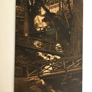 vintage 1911 bridges zigzag trail shasta springs postcard