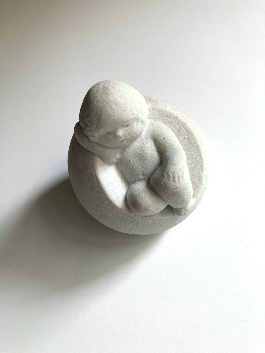 Marbell by Stone Art Belgium Sculpture of a Sweet Sleeping Baby in a