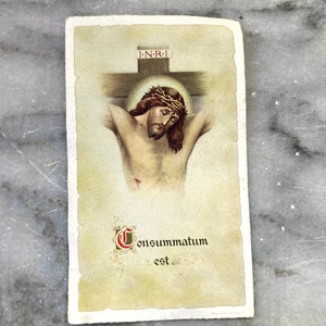 vintage holy card crucifixion of jesus