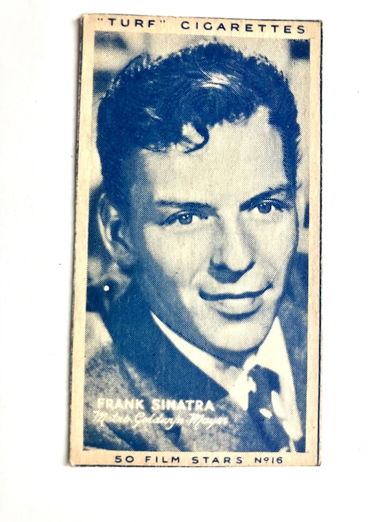 Vintage Turf Cigarettes Frank Sinatra Card 50 Film Stars No. 16 Tobacco Card 