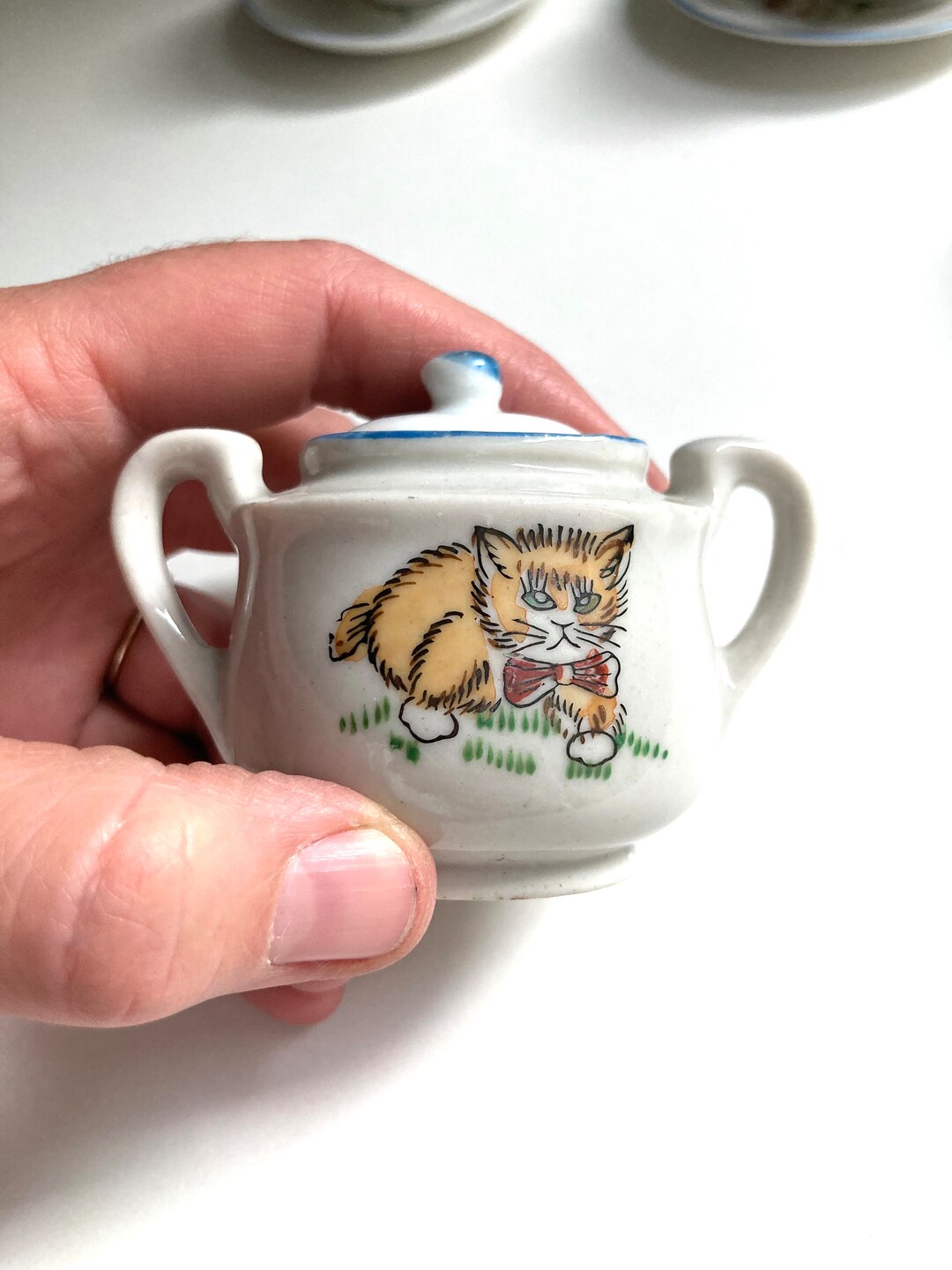 Vintage Ceramic Tea Set With Cats Wonderfully Graphic Painted Etsy