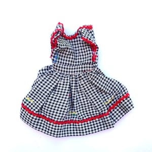 retro black and white gingham doll dress
