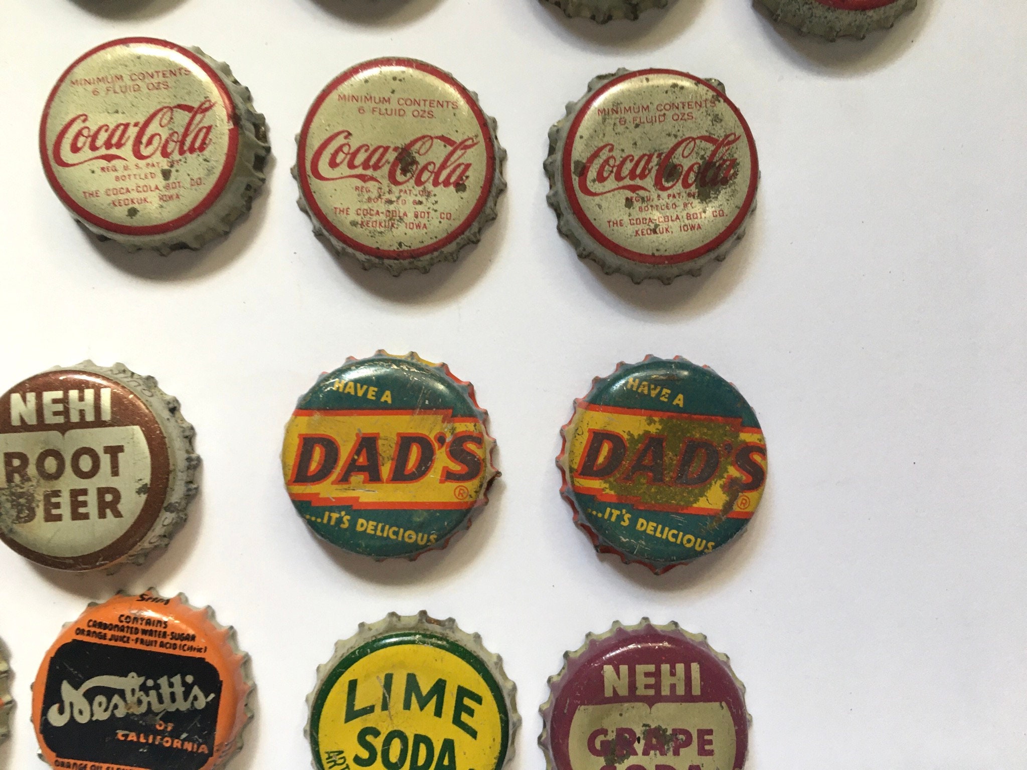 Vintage cork insulated coca-cola coke bottle caps dads root | Etsy