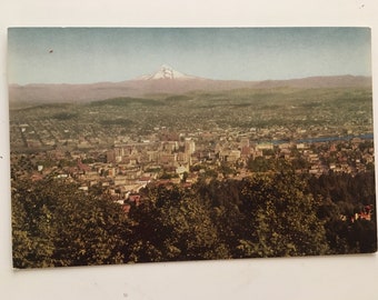 vintage postcard of mount hood oregon 76 gas advertisement