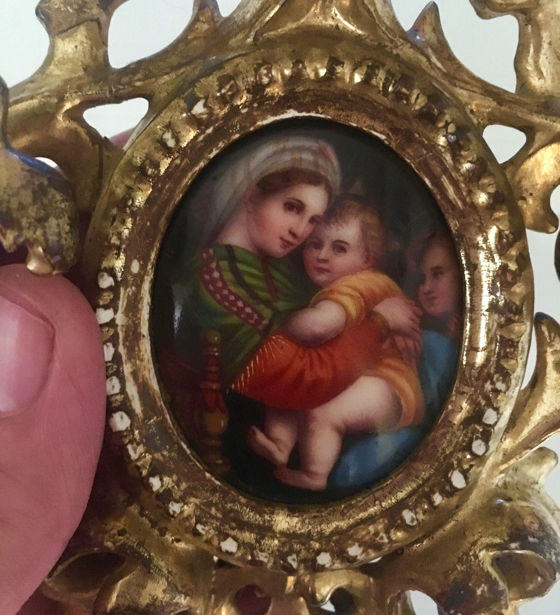 Antique Italian Florentine Gilded Frame With Porcelain | Etsy