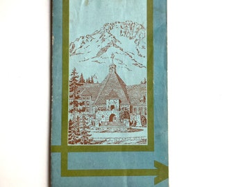 vintage folding map of mount hood national forest Oregon