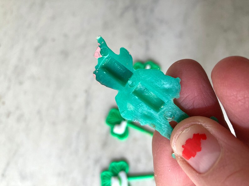 vintage plastic st patrick\u2019s day cake topper set
