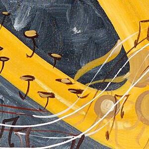 Large Abstract Guitar Painting, Original Acrylic Music Art (60x28) image 5
