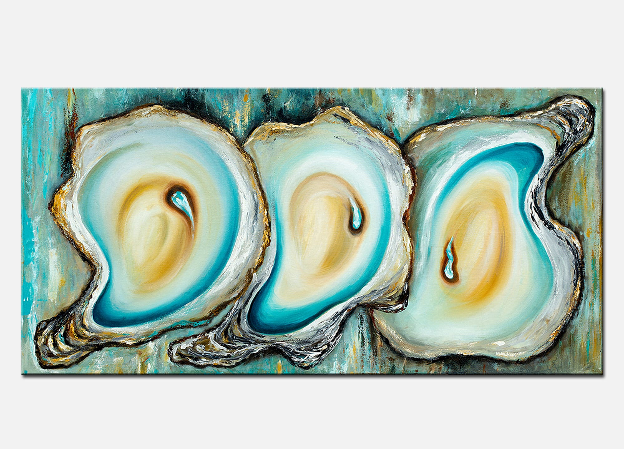 Oyster Original Painting Abstract Oysters on Large Canvas Etsy