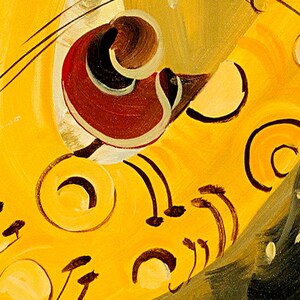 Large Abstract Acrylic Painting, Large Music Instruments Painting ...