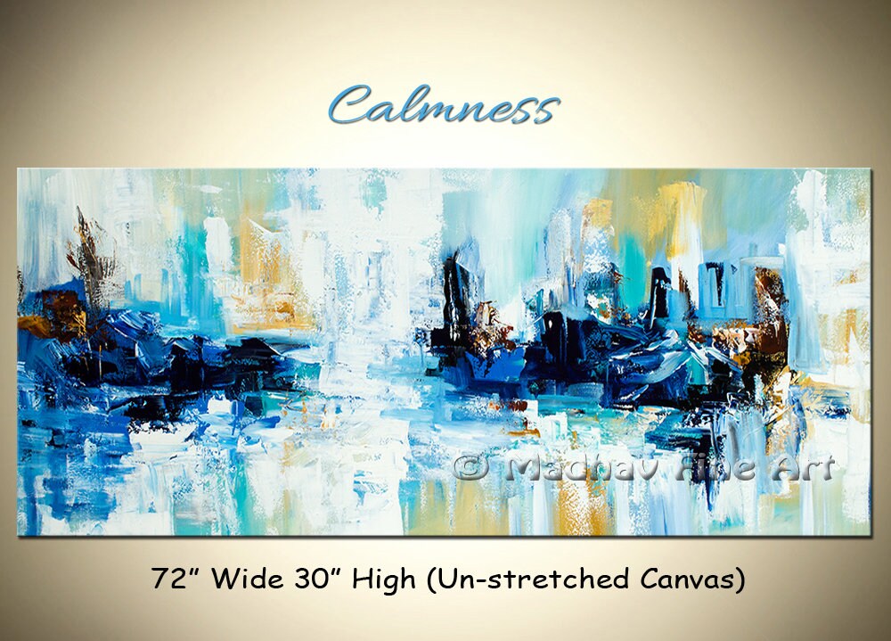 Large Blue painting Abstract painting Abstract Art on | Etsy