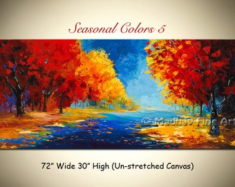 Christmas Gift - SALE - Landscape Abstract Original Art PAINTING on Large canvas by Madhav Fine Art. Custom order accepted.