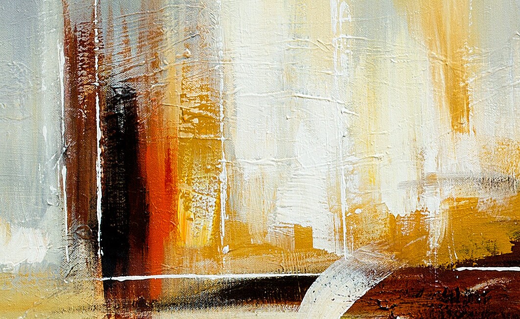 Wall Art Yellow Grey Abstract Painting Large Acrylic Etsy