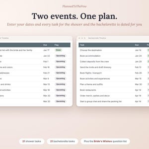 Maid of Honor Planner, Bachelorette Planner Spreadsheet, Bridal Shower Planner, Cost Split, Google Sheets & Excel image 3
