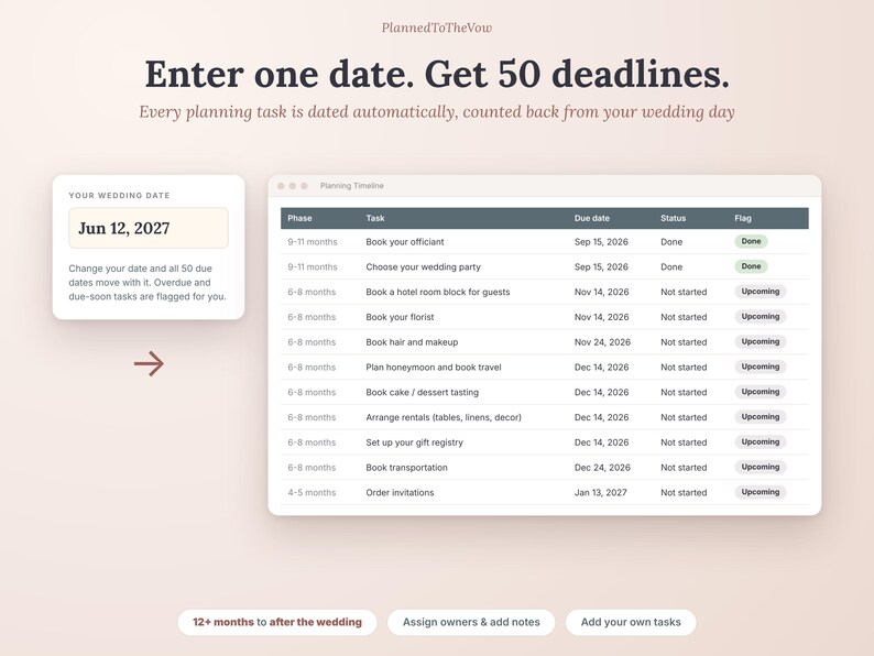 Wedding Project Planner Spreadsheet, Budget Tracker, Guest List, Payment Schedule (Digital Download), Google Sheets & Excel image 3