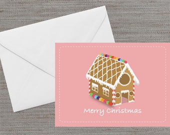 Printable Gingerbread House Card - Instant Download